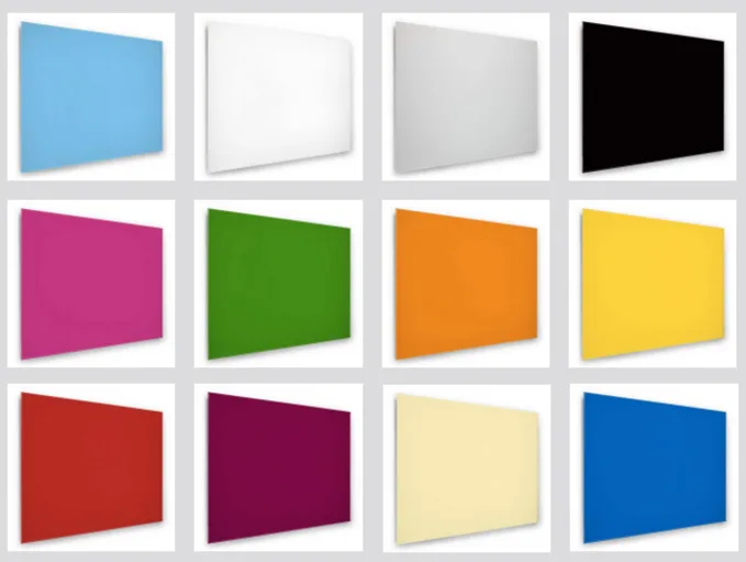 Bespoke Boards Photo of 12 differently coloured boards